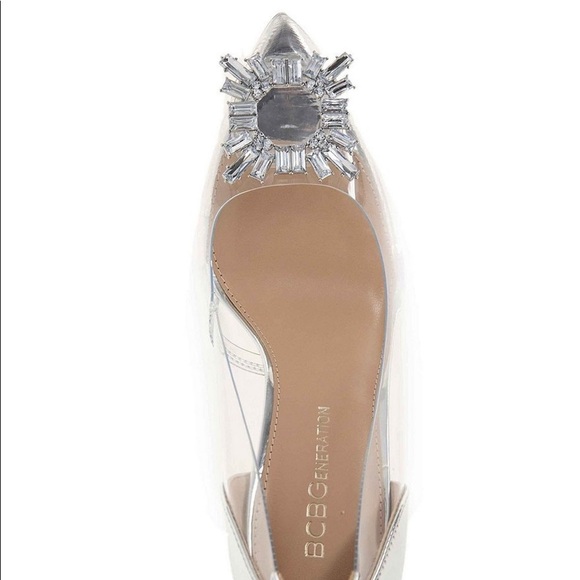 BCBGeneration Clear Rhinestone Ornament Pump Size 8 Women - Picture 12 of 16